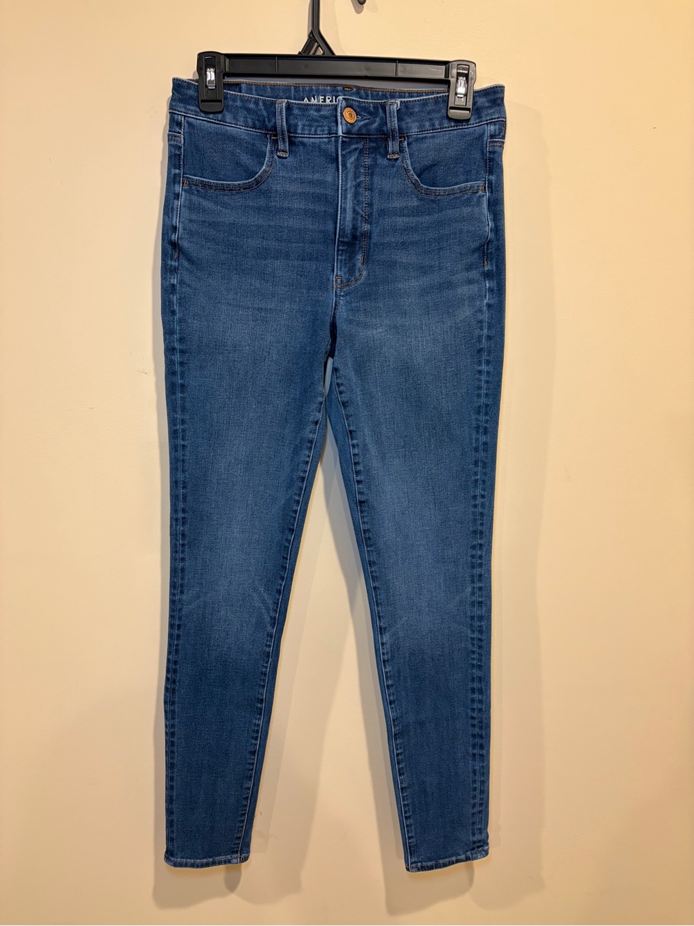 American Eagle Outfitters Women's Dark Blue Skinny Jeans Size 6 Long